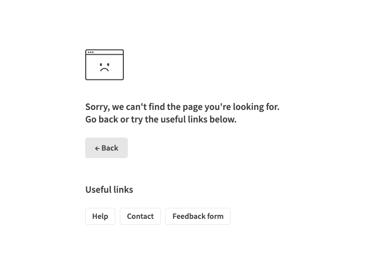 Improved error page design